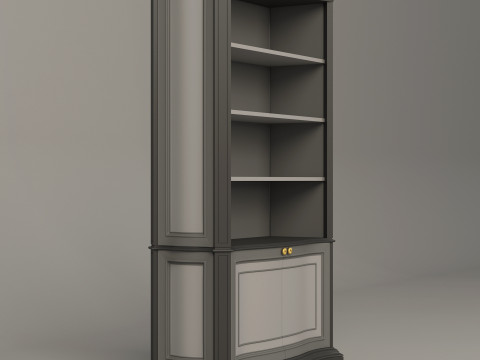 Classic Book Shelf 001 3D Model