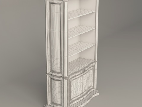 Classic Book Shelf 001 3D Model