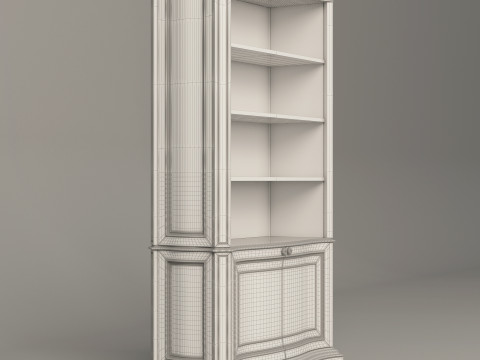Classic Book Shelf 001 3D Model