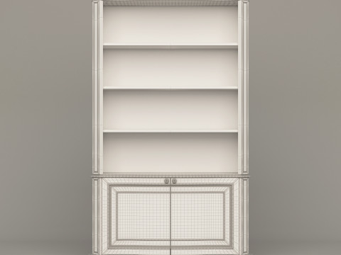 Classic Book Shelf 001 3D Model