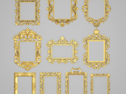 Collection Of 10 Classic Frame Mirrors Part 1 3Dモデル