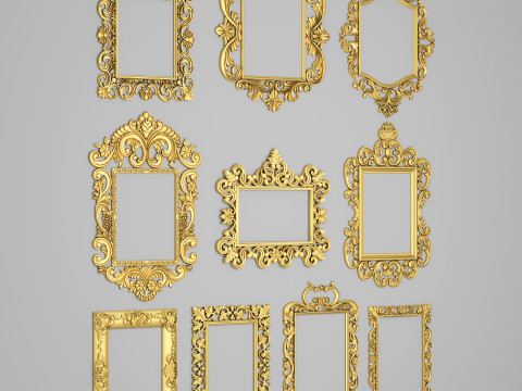 Collection Of 10 Classic Frame Mirrors Part 1 3Dモデル