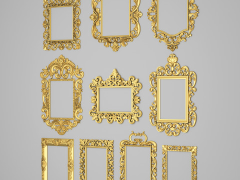 Collection Of 10 Classic Frame Mirrors Part 1 3Dモデル