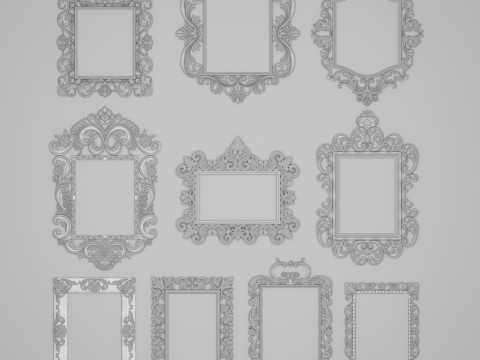 Collection Of 10 Classic Frame Mirrors Part 1 3Dモデル