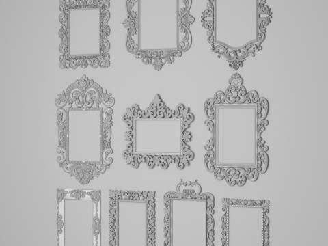 Collection Of 10 Classic Frame Mirrors Part 1 3Dモデル