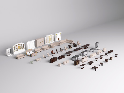 Collection Of 50 Furniture Models Part 1 3D Model