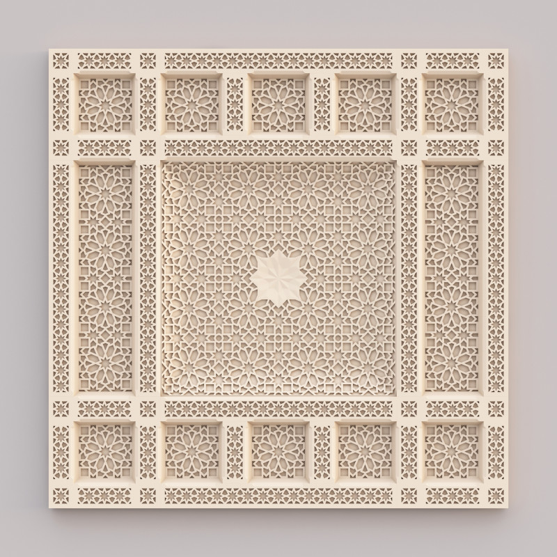 Classic Islamic Ceiling 001 3D Модель .c4d .max .obj .3ds .fbx .stl .blend 