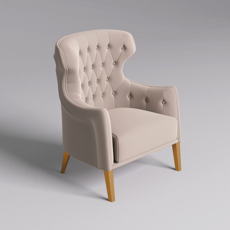 Chesterfield Fabric Berjer 003 Model 3D .c4d .max .obj .3ds .fbx .stl .blend 