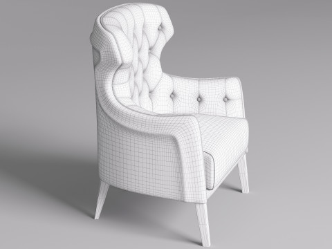 Chesterfield Fabric Berjer 003 Model 3D