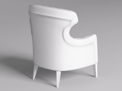 Chesterfield Fabric Berjer 003 Model 3D
