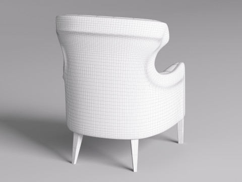 Chesterfield Fabric Berjer 003 Model 3D