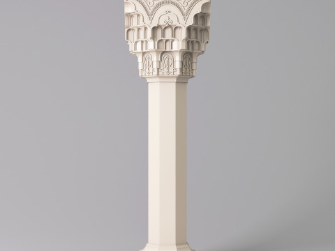 Classic Islamic Muqarnas Column 003 3D 模型