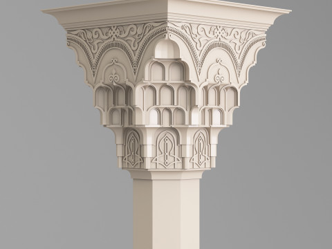 Classic Islamic Muqarnas Column 003 3D 模型