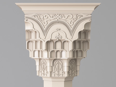 Classic Islamic Muqarnas Column 003 3D 模型