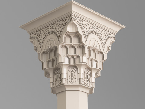 Classic Islamic Muqarnas Column 003 3D 模型