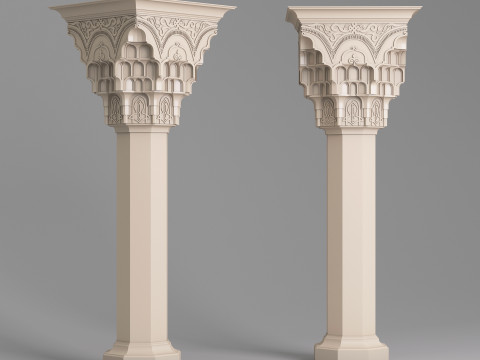 Classic Islamic Muqarnas Column 003 3D 模型