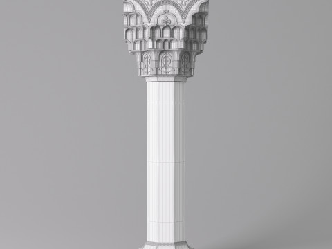 Classic Islamic Muqarnas Column 003 3D 模型