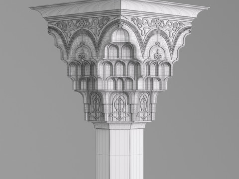 Classic Islamic Muqarnas Column 003 3D 模型