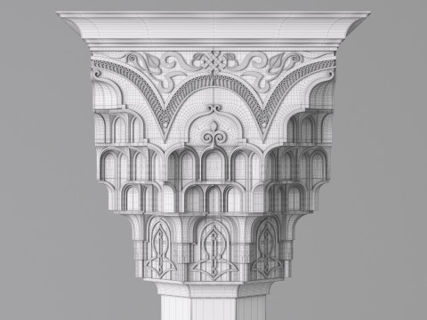 Classic Islamic Muqarnas Column 003 3D 模型