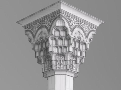 Classic Islamic Muqarnas Column 003 3D 模型