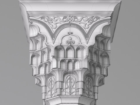 Classic Islamic Muqarnas Column 003 3D 模型