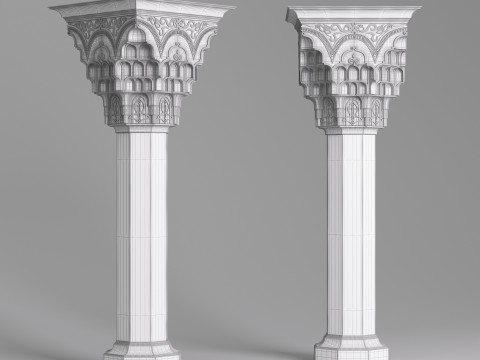 Classic Islamic Muqarnas Column 003 3D 模型