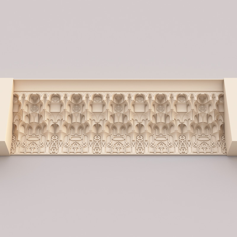 Classic Islamic Muqarnas Cornice 005 3D Модель .c4d .max .obj .3ds .fbx .stl .blend