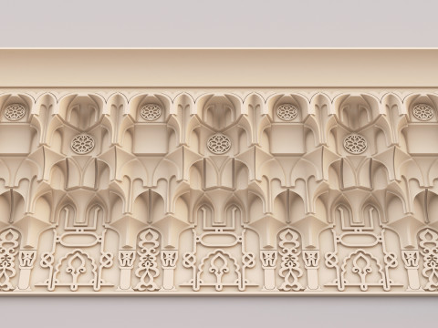 Classic Islamic Muqarnas Cornice 005 3D Модель