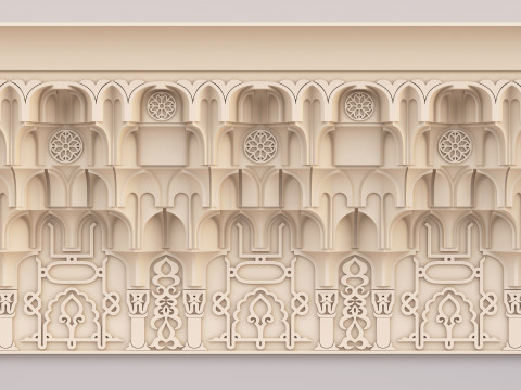 Classic Islamic Muqarnas Cornice 005 3D Модель