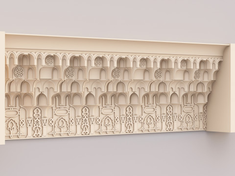 Classic Islamic Muqarnas Cornice 005 3D Модель