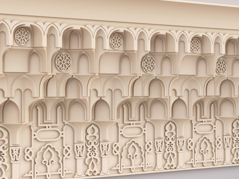 Classic Islamic Muqarnas Cornice 005 3D Модель