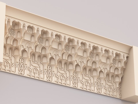 Classic Islamic Muqarnas Cornice 005 3D Модель
