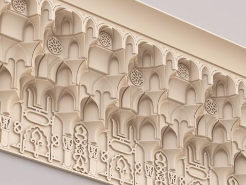 Classic Islamic Muqarnas Cornice 005 3D Модель