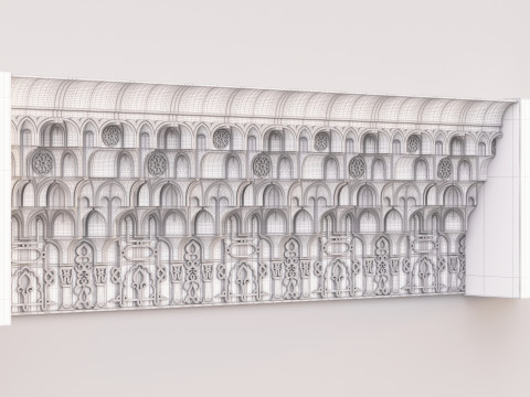 Classic Islamic Muqarnas Cornice 005 3D Модель