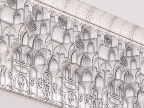Classic Islamic Muqarnas Cornice 005 3D Модель