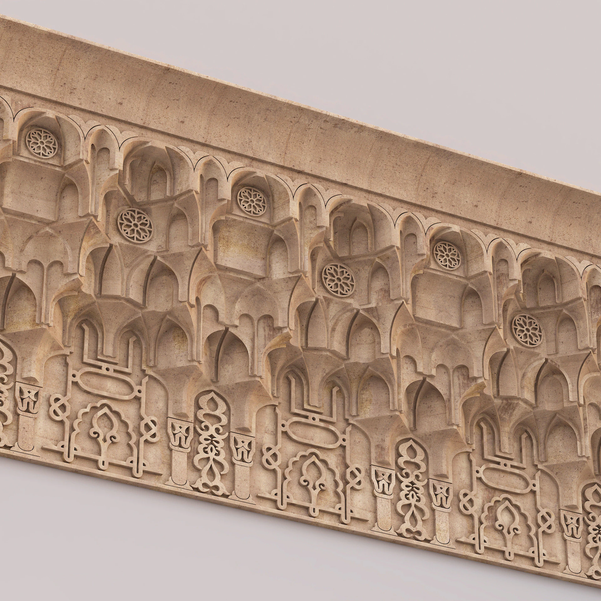 Architectural Muqarnas Cornice 005 3D Model .c4d .max .obj .3ds .fbx .stl .blend 