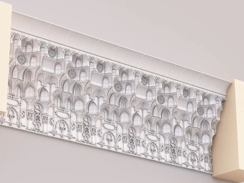Architectural Muqarnas Cornice 005 3D Model