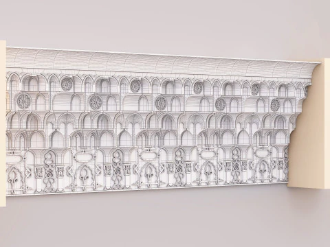 Architectural Muqarnas Cornice 005 3D Model