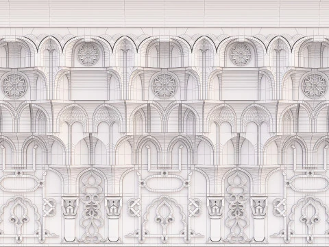 Architectural Muqarnas Cornice 005 3D Model
