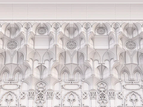 Architectural Muqarnas Cornice 005 3D Model