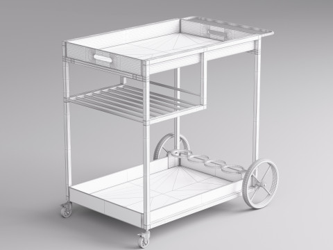 Serving Bar Cart 001 3D Модель