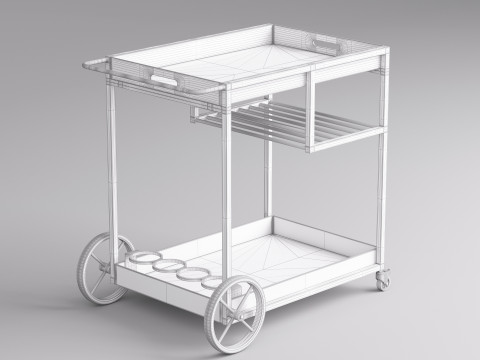 Serving Bar Cart 001 3D Модель