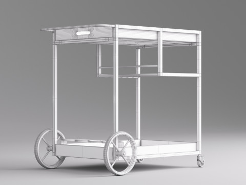 Serving Bar Cart 001 3D Модель
