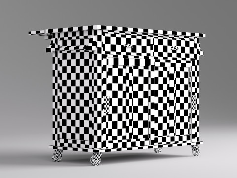 Classic Wooden Serving Bar Cart - High Poly 3D 模型