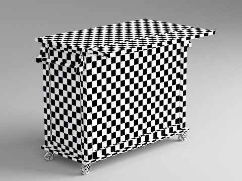 Classic Wooden Serving Bar Cart - High Poly 3D 模型