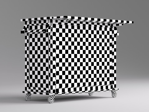 Classic Wooden Serving Bar Cart - High Poly 3D 模型