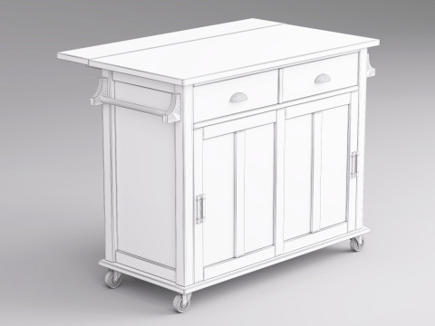 Serving Bar Cart 002 Model 3D