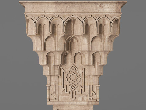 Classic Islamic Muqarnas Column 004 3D Model