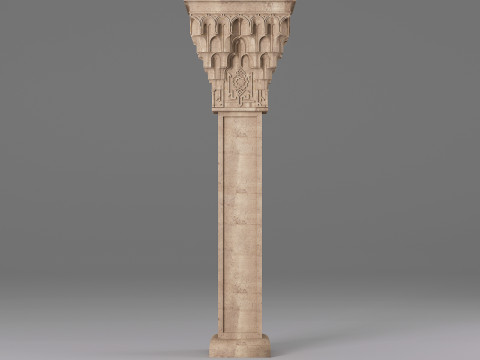 Classic Islamic Muqarnas Column 004 3D Model