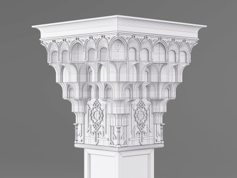 Classic Islamic Muqarnas Column 004 3D Model